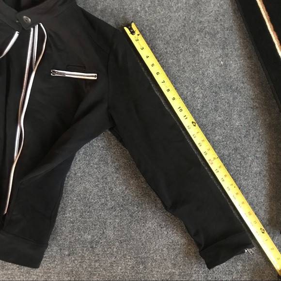 Simin T s.p.a. (Armani) black Jacket with white trim, front zip pockets XXL - Picture 13 of 16